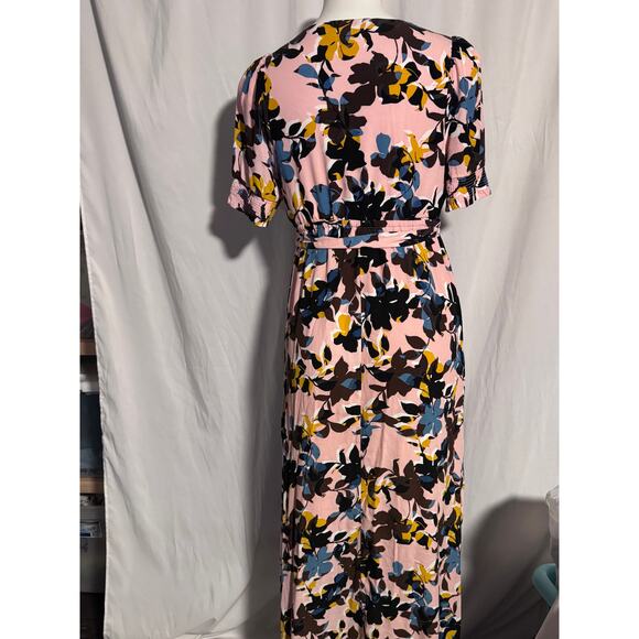 Motherhood Maternity Pink Floral Wrap Maxi Dress Size S - Picture 4 of 8